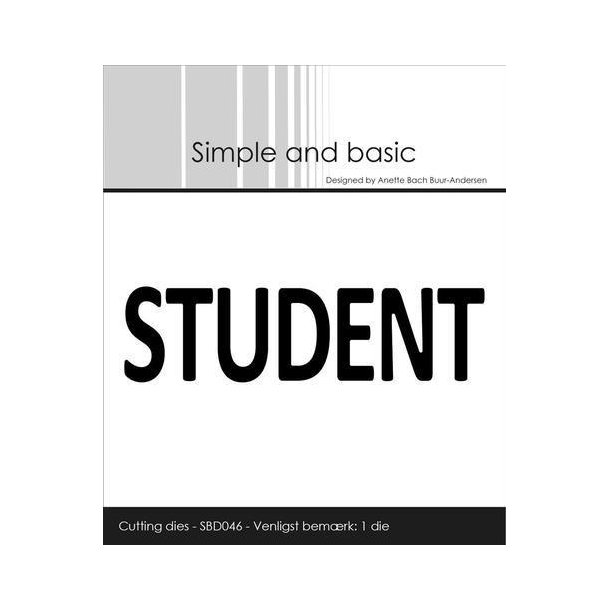 Simple and Basic die - Text Plate - Student/Tekst Plade - Student - SBD046
