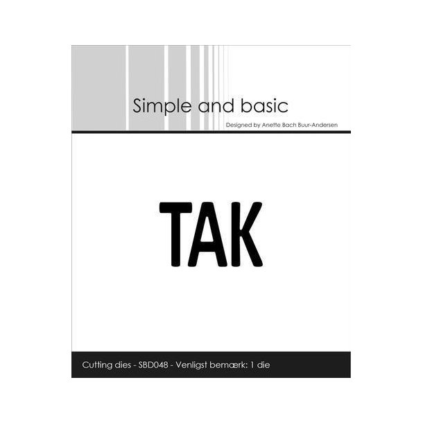 Simple and Basic die - Text Plate - Tak/Tekst Plade - Tak - SBD048