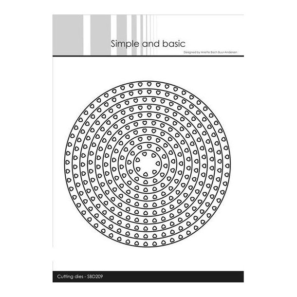Simple and Basic - Die - Heart Framed - Circle / Cirkler m. Hjerter - SBD209