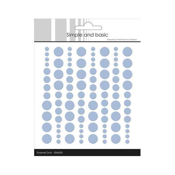 Simple and Basic - Enamel Dots - Pigeon Blue / Lysebl - SBA005