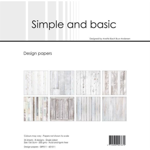 Simple and Basic - Blok 6 - White Wood / Hvidt Tr 