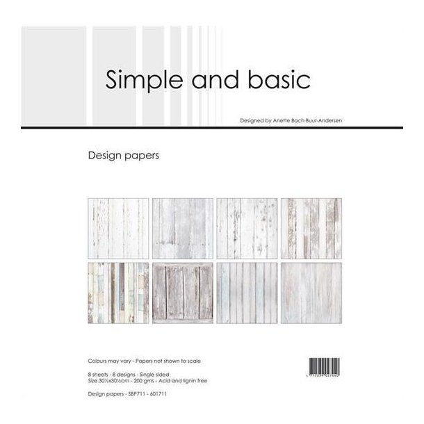 Simple and Basic - Blok 12 - White Wood / Hvidt Tr