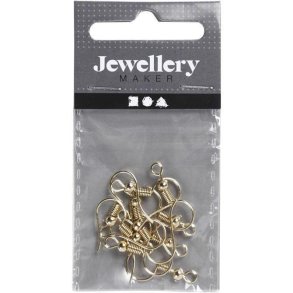 Fransk rekrog - L: 18 mm - Forgyldt - 10 Stk