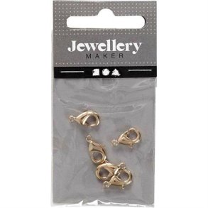 Karabinhage - L: 10,1 mm - Forgyldt - 5 Stk