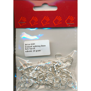 Splitring dobbel - 8mm x 0,7mm - Slv