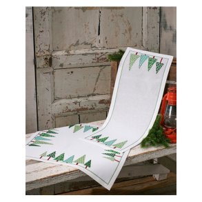 Broderi Kit - Juletrer P Rkke - 28x74cm
