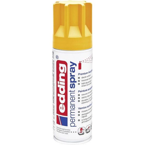Edding Permanent Spray Maling - Sunny Yellow - Mat - 200 ml. - RAL 1037