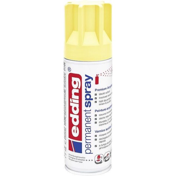 Edding Permanent Spray Maling - Pastel Yellow - 200 ml. - 6411