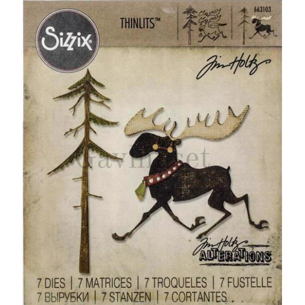 Tim Holtz - Die - Merry Moose/Juleelg - 663103