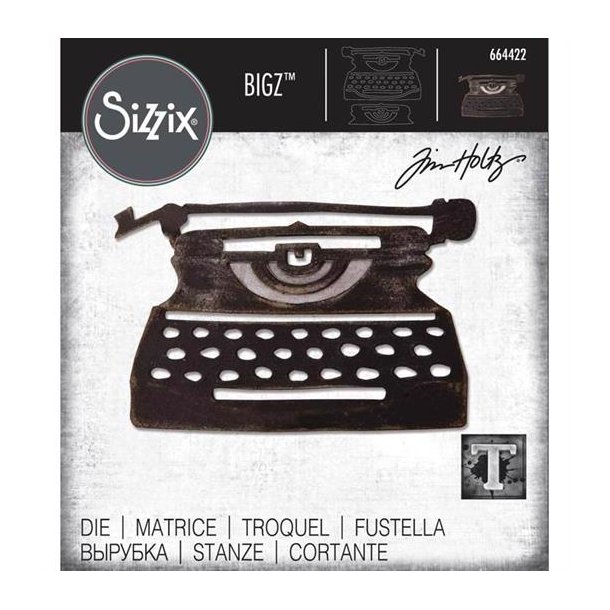 Tim Holtz - Sizzix Die - Bigz - Retro Type - Skrivemaskine - 664422 -