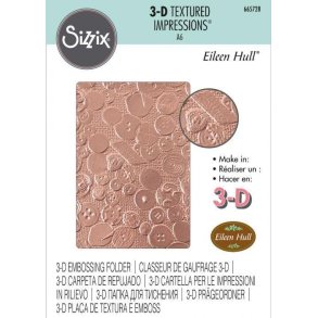 Sizzix - 3D Embossing Folder - Vintage Buttons - 665728