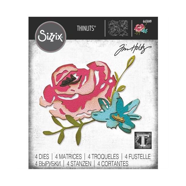 Tim Holtz / Sizzix - Die - Brushstroke Flowers #4 - 665849