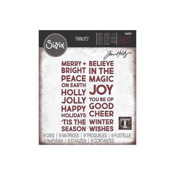 Tim Holtz / Sizzix - Die - Bold Text Christmas / Tekst Jul