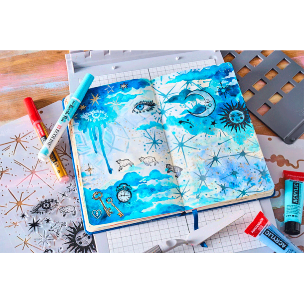 Sizzix - Stempler og Stencil st - Dreamscape af Vic Hollins / Drmmeverden