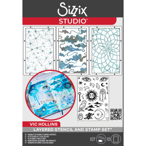 Sizzix - Stempler og Stencil st - Dreamscape af Vic Hollins / Drmmeverden