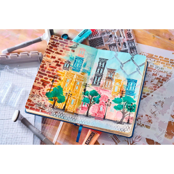 Sizzix - Stempler og Stencil st - City Life af Vic Hollins / Byliv