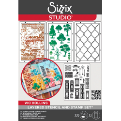 Sizzix - Stempler og Stencil st - City Life af Vic Hollins / Byliv