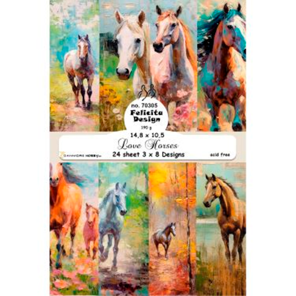 Felicita Design - Blok A6 - Love Horses / Heste
