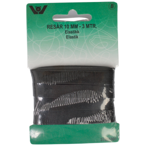 Elastikbnd - 10 mm - 3 m - Sort