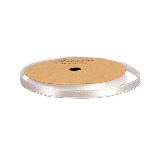 Satinbnd -10m - 3mm - Hvid