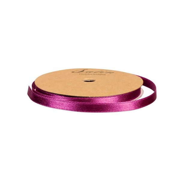 Satinbnd - 10m - 3mm - Mrk Lilla