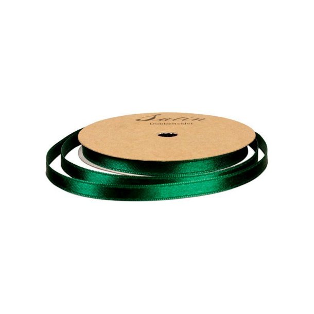 Satinbnd - 10m - 3mm - Mrkegrn
