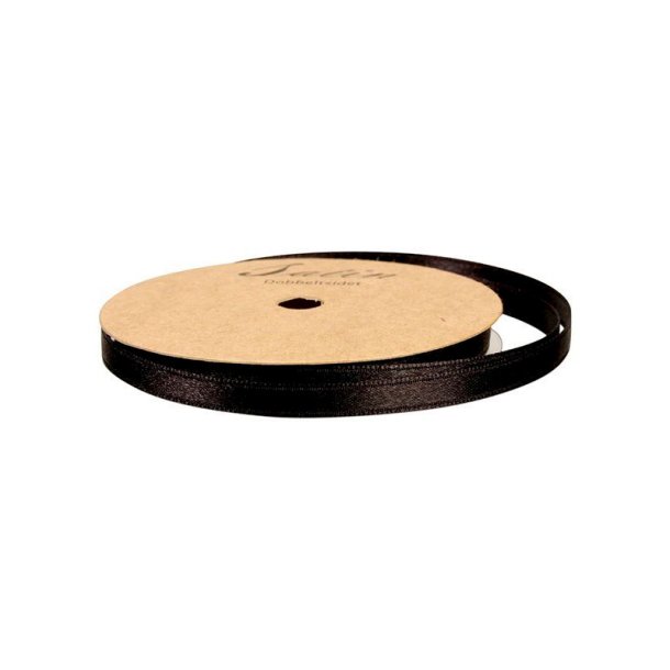 Satinbnd - 10m - 3mm - Sort