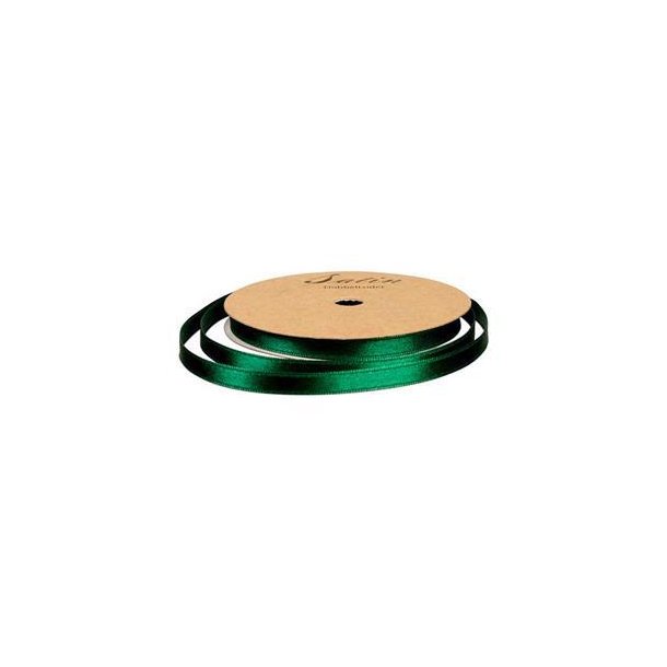 Satinbnd - 10m - 10mm - Mrkegrn