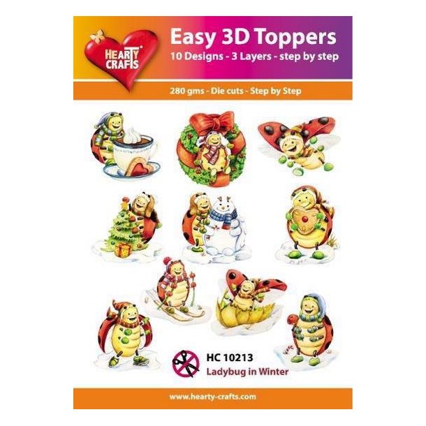Hearty Crafts - Easy 3D Toppers - Udstansede motiver m. Mariehns - HC10213