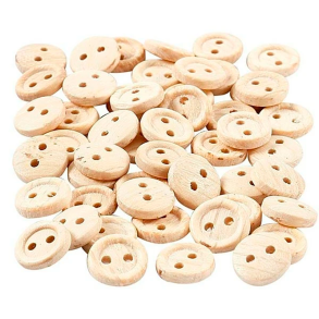 Craft4You - Tr knapper - Natur - 9 mm - 48 stk