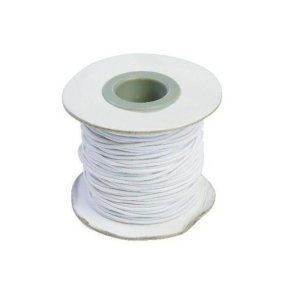 Elastiksnor - 1.2 mm x 25 m - Hvid - 771021
