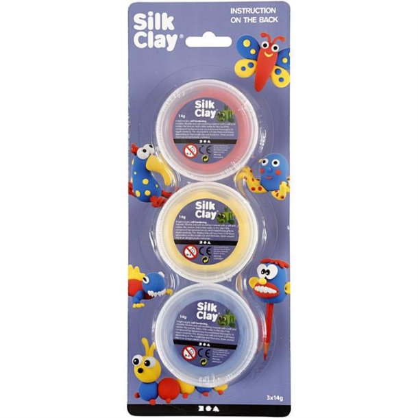 Silk Clay kit - rd, gul & bl - 78149