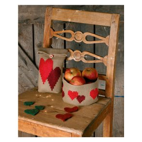 Broderi - Gavepose Med Hjerte - 14x23cm