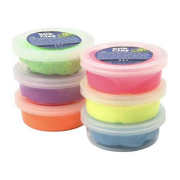 Silk Clay - sortiment, ass. farver, neon - 79140