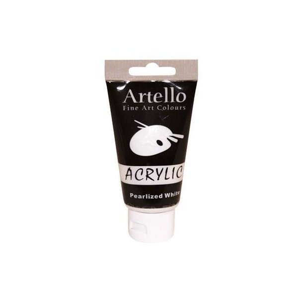 Artello akrylmaling - 75 ml - Pearlized White / Perlehvid