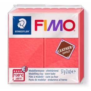 Fimo - Leather Effect - Modellermasse - 249 Watermelon / Koral