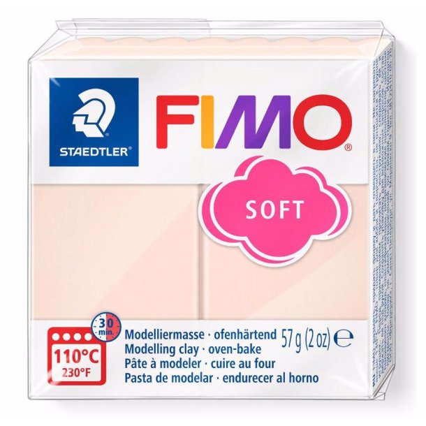 Fimo - Soft - Modellermasse - 43 Pale Pink / Sart Lyserd