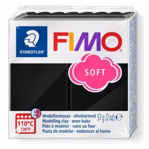 Fimo - Soft - Modellermasse - 9 Black / Sort