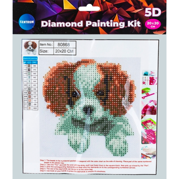 Diamond Painting - 20x20cm - Hund