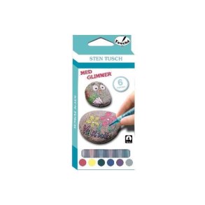 Sten Tusch med Glimmer - 6 Farver - 809648