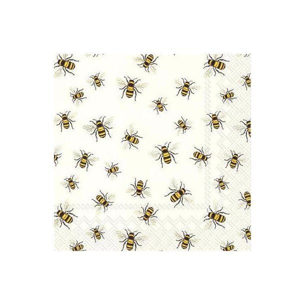 IHR - Frokostservietter - Lovely Bees White