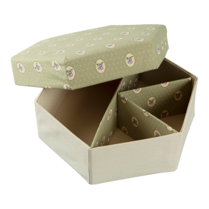 Patchworkkarton - Stor 6-kantet �ske