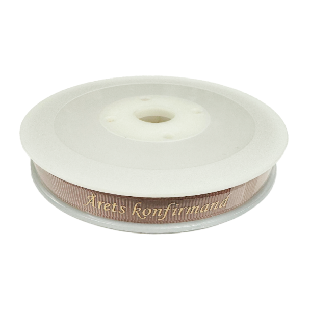 B�nd med tryk - �rets konfirmand - Gl Rosa med guld