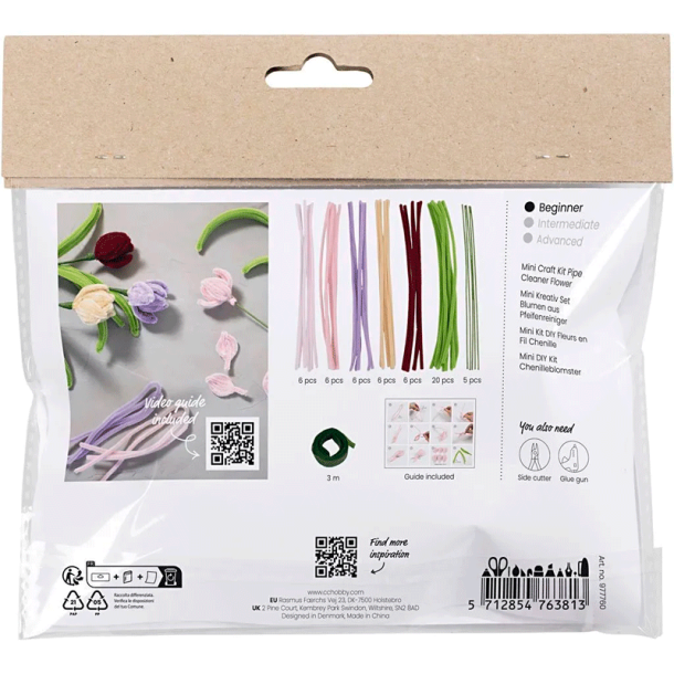 Mini DIY Kit - Chenilleblomster - Tulipaner