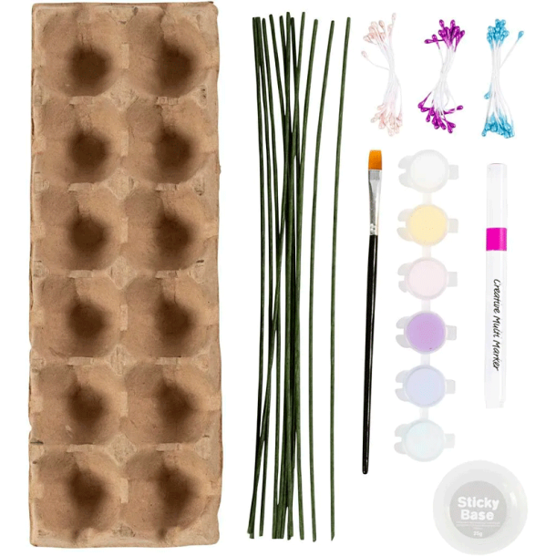 DIY Kit - ggebakke blomster - Pastelfarver
