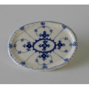 Musselmalet ovalt fad