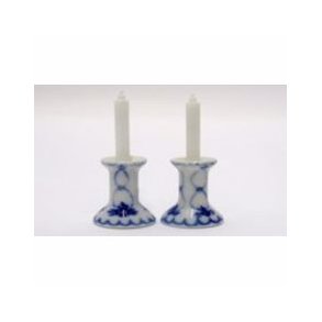 Musselmalet lysestager 2 stk