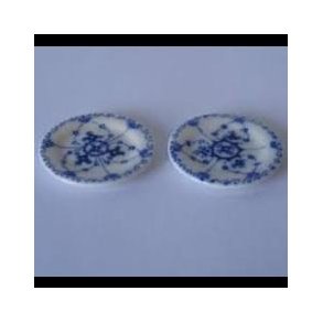 Musselmalet dessert tallerkner  - 18 mm - 2 stk