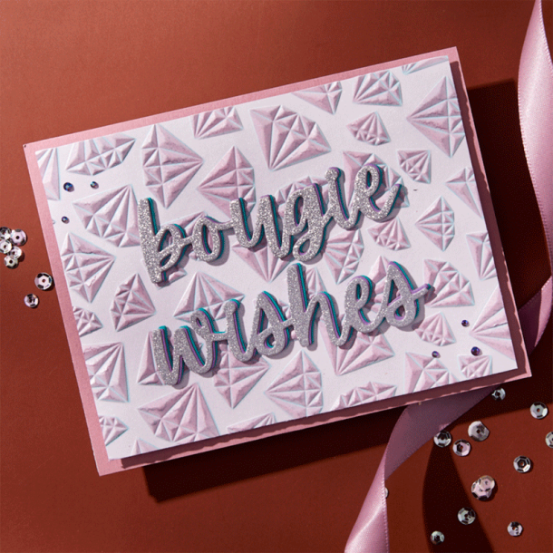 Spellbinder - 3D Embossing folder og Stencil - Born to Sparkle