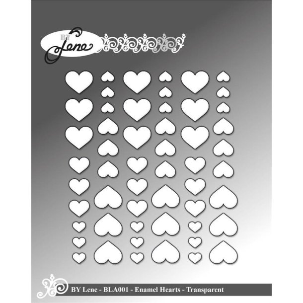 By Lene - Enamel Dots - Hjerter - Transparent